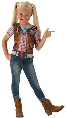 Rubies Official Cowgirl T-Shirt Book Week Child's Costume (Large, 7-8 Years) Halloween, World Book Day