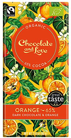 Chocolate & Love Dark Chocolate 80g Bar (80g, Orange)