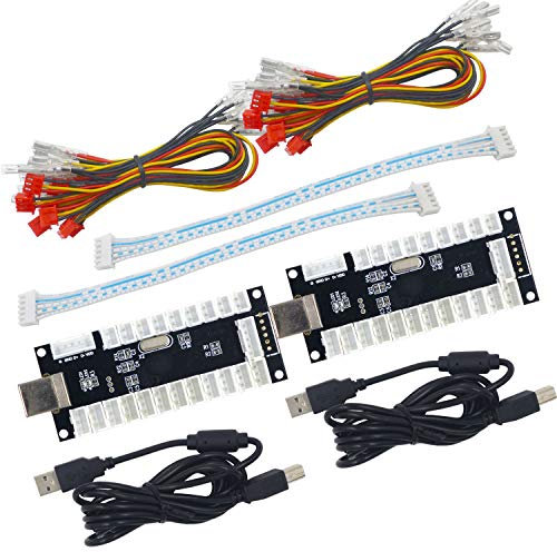 SJ@JX 2-Player LED USB Encoder to Arcade Joystick and LED Arcade Buttons for PC, MAME and Raspberry Pi
