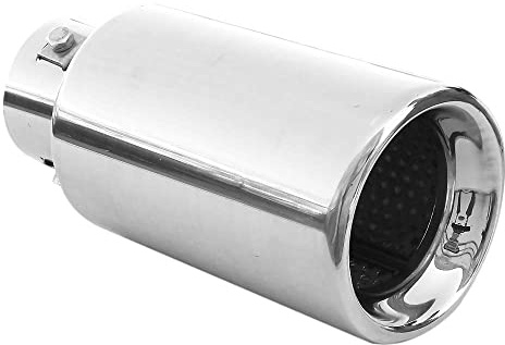 Auspuffblende Rund Endrohr Edelstahl Auto Endrohrblenden Auspuffendrohr Auspuffrohr Tuning Universell Schalldampf Blende Sport Rund Chrom Auspuffspitzen 65 mm