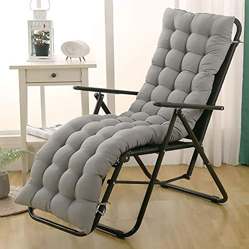 Ruby Lil Tragbare Bench Kissen, Sonnenliege Kissen-Auflage, rutschfeste Schaukelstuhlkissen, Patio Lehnstuhl Kissen (1 Packung),Grau,48x120cm(19x47inch)