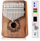 Kalimba Daumenklavier mit 17 Tasten, Mahagoni, tragbar, Mbira Sanza, Musikliebhaber, Geschenk für Kinder, Anfänger, mit Stimmhammer, Klaviertasche, Lernanleitung (natürlich)