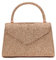 Fontanella Fashion Women's Glitter Shiny Sparkling Elegant Evening Clutch Bag With Handle And Chain Strap For Wedding Bridal Prom Party Clutch Dinner (Rose gold)