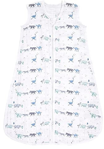 aden + anais Baumwoll-Musselin-Schlafsack, 1,0 TOG Wert, tragbare Decke für Babys, Bunte Muster für Mädchen & Jungen, Schlafsack für Neugeborene aus 100% Baumwoll, 0-6 Monate, Rising Star, ASEC10016