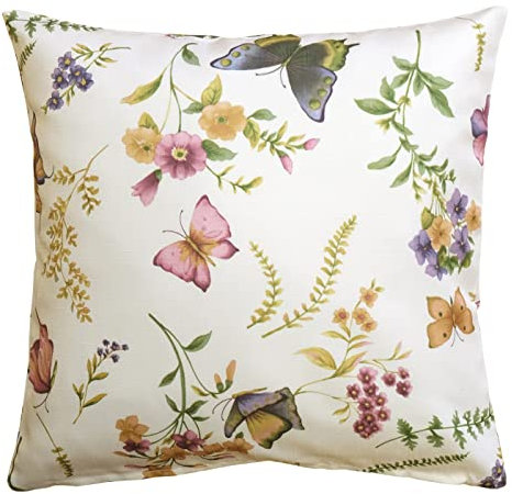 heimtexland ® Dekokissen Sitzkissen Schmetterling Garten Deko Natur Bunt Kissen Stuhlpolster Typ794 Kissenhülle 40 x 40 cm