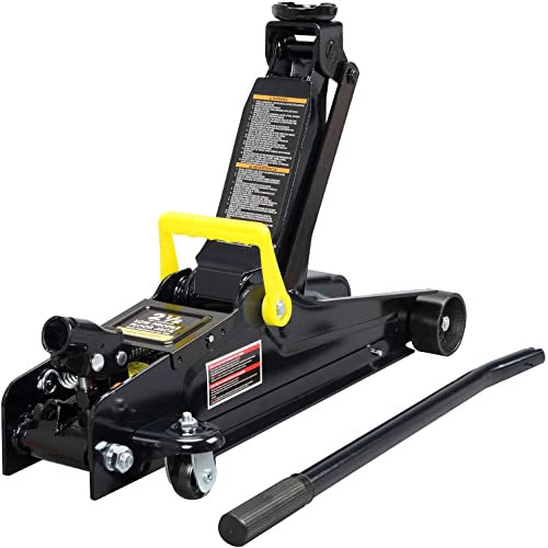 HPDMC 2.5 Ton (5,000 lb) Capacity Black Hydraulic Low Profile Trolley Service/Floor Jack with Single Piston Quick Lift Pump