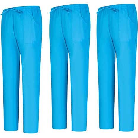 MISEMIYA - Packung 3 Stück - Unisex SANITÄRHOSE - MEDIZINISCHE Uniformen SANITÄR Uniformen Arbeitshose - 3-6802 - XX-Large, Hellblau 68