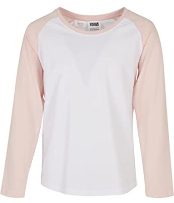Urban Classics Damen Girls Contrast Raglan Longsleeve White/pink, 122/128