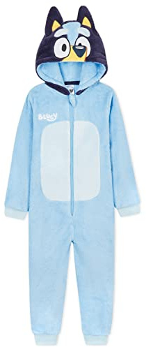 Bluey Boys Fleece Onesie with Hood, Cosy Loungewear - Gifts for Boys (Blue, 5-6 Years)