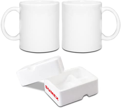 Sumex 11oz Set of 2 Sublimation Blanks White Mugs,Sublimation Ceramic Mugs for Cofffee,Tea,Milk, Latte, Hot Cocoa