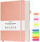 OFFIGIFT Quaderno a righe, Grande quaderno rigido in pelle A5, Quaderno da lavoro con 312 pagine numerate, Carta da 100gsm senza sbavature, Quaderno a righe per donne, uomini, scuola e ufficio, Rosa