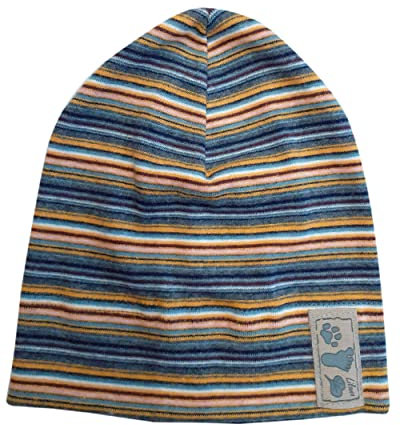 Lilano, Baby/Kinder Ringel Mütze, 100% Baumwolle (Bio) (Ringel Blau/Gelb/Rosa Töne, 74-80)
