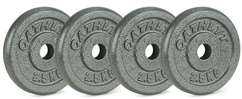 Athlyt 1-Inch Cast-Iron Weight Plates, 4 x 2.5kg, Black
