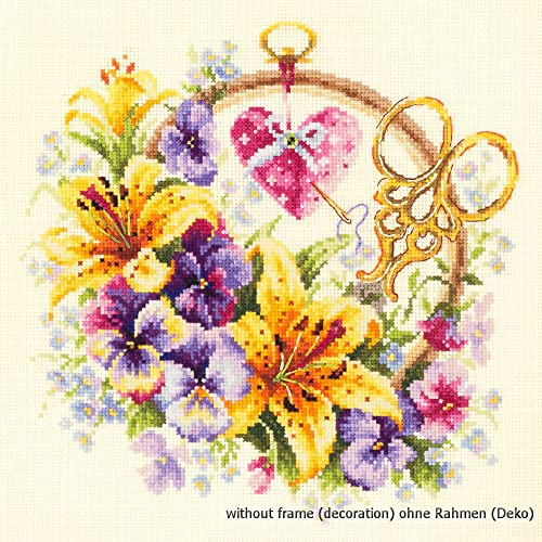 Magic Needle 100-121 ZW Lilien für Näherin Kreuzstichset mit Zählmuster Zweigart Edition, Baumwolle, multifarbig, 25x25cm