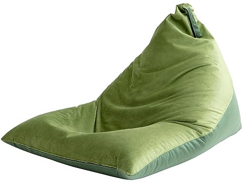 Nobildonna Sitzsack-Stuhlbezug (ohne Füllung) für Erwachsene und Kinder, Stofftieraufbewahrung, 122 cm, großer Sitzsack, Liege, Sofa, Samtbezug, 400 l (grün)