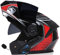 Integrierter Modularer Motorradhelm Mit Bluetooth, ECE/DOT-Zugelassener Doppelvisier-Motorradhelm, Winddicht, Für Erwachsene, Männer Und Frauen, Klapphelm C,XL =61-62cm
