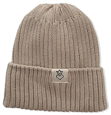 Baby Bonita® Baby Strick Mütze, 100% Baumwolle, Neutrales Schlichtes hochwertiges Design für Babymädchen und Babyjungen, ideal als Babygeschenk, Geschenk zur Geburt (Leinen Beige, 3-12 M)