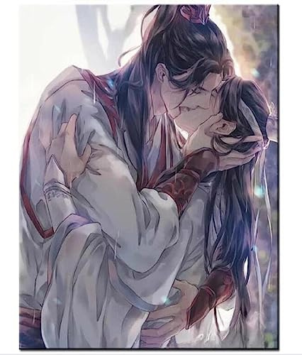 ECUCU Diamond Painting Bilder, Cartoon Anime Mo Dao Zu Shi Charaktere DIY 5D Diamond Painting Set mit Diamond Painting Zubehör Malen Nach Zahlen Erwachsene Kinder für Home Wall Décor