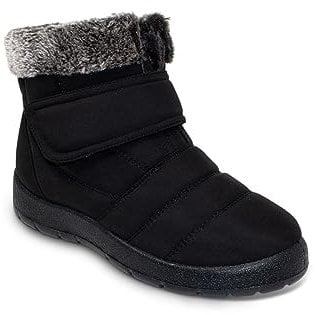 Chums Ladies Wide EE Fit Thermal Lined Showerproof Boot with Touch Fasten Closure & Faux Fur Trim Black 4