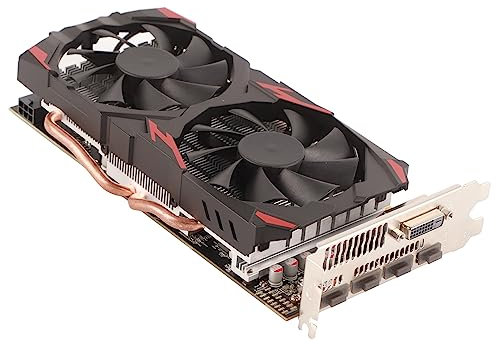 Uxsiya Carte Graphique RX 580, Carte Graphique 16 PCI Express 3.0 2 Ventilateurs de Refroidissement 256 Bits pour Bureau