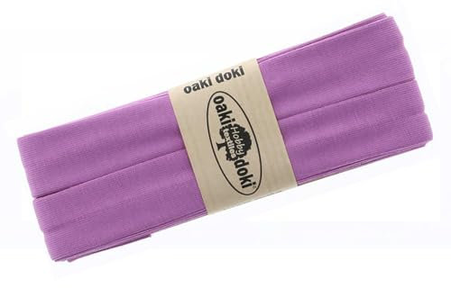 Schrägband Jersey 3m Breite 20mm Oaki Doki Tricot de Luxe Einfassband elastisch über 80 Farben, Farbe:orchidee