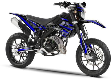 Arider Dekor (Aufkleber) für Rieju MRT 50/125 (2022-2023) | Skull Edition (Blau)