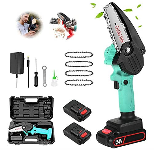 NOALED Tronçonneuse électrique 4 Pouces sans Fil Rechargeable Mini tronçonneuse sécateur tronçonneuse Domestique Petite scie électrique portative pour la Coupe du Bois