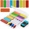 Annyswit 72 Pcs Magnetic Dry Erase Labels with Whiteboard Marker & Eraser 80x30mm Name Plate Tags 9 Colors Magnetic Strip for Whiteboards Sticker Magnets for Classroom Refrigerator Racking Blackboard