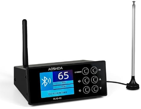 AOSHIDA Blad-S5 Multifunctional Receiver Converter, ES9038 & CS8406 & OPA1656 Chips, Bluetooth 5.1/FM Radio to Coaxial/Optical/RCA Audio DA Converter, for Phone/Home Amplifier/Active Speakers
