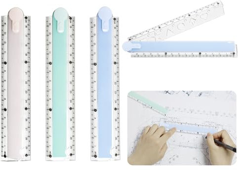 Nazaz 3 Faltbare Lineale 30 cm Aus Weichem Kunststoff - Mehrfarbig, Transparent für Geometrie, Schule und Büro - Ideal für Geometrische Zeichnungen
