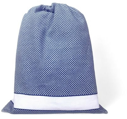 EasyZip Kindergartentasche mit Namen - Aida-Stoff zum Besticken - Beutel aus reiner Baumwolle, erhältlich in 9 Farben, robust und Made in Italy - 50 x 60 cm, Blau