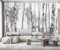 MIWEI Wallpaper Papier Peint Panoramique Forêt D'Arbres Noir Et Blanc Papier Peint Nature Intissé Murale Chambre Salon -MIWEI Wallpaper-011-380cmX260cm