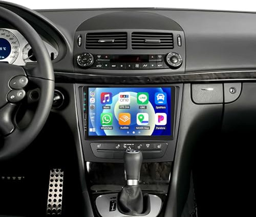 [2GB+64GB] SIXWIN Android 13 Radio Coche para Mercedes Benz E-W211 E320 E500 E350 CLS-W219 con CarPlay Android Auto Mirrorlink,9 Pulgadas HD Pantalla Táctil con Navi/FM/RDS/WiFi/USB+AHD Cámara