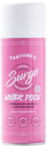 Carfume Limited Edition Winter Angel Surge Can | Premium Bubblegum, Vanilla & Cotton Candy Fragrance | Luxury Pink Car Air Freshener Spray For Women - Odour Eliminator - UK Made Car Accessories