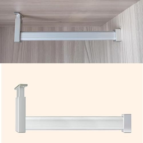 Elitix Kleiderstange Schrank Schrankhalterung In L-Form, Kleiderstange zum Aufhängen In den Kleiderschrank Bohren, Kleiderständer für Die Wand Im Einzelhandel Kleiderbügelstange(Silver,35cm(13 3/4))