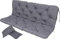 TexDeko® Bankauflage mit Rückenlehne für Hollywoodschaukel 140 x 50 x 56cm Gartenschaukelkissen gemütliche Sitzauflage Gartenbankauflage Polsterauflage wasserabweisend UV-beständig (Grau)