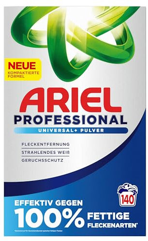 Ariel Professional Waschpulver Waschmittel Universal+, bekämpft alle Arten von Fettflecken, für den professionellen Gebrauch