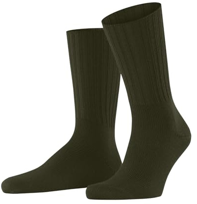 FALKE Men's Nelson M So Wool Plain Socks, Green Emerald 7437, 8.5-11