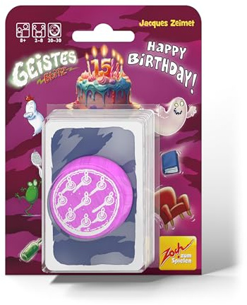 Zoch Geistesblitz Happy Birthday - Reaktionsspiel mit Geburtstagstorte, kombiniert Karten aus Geistesblitz & Geistesblitz 2.0, kompakte Reisegröße im Blister, Kartenspiel, Reaktionsspiel, ab 8 Jahren