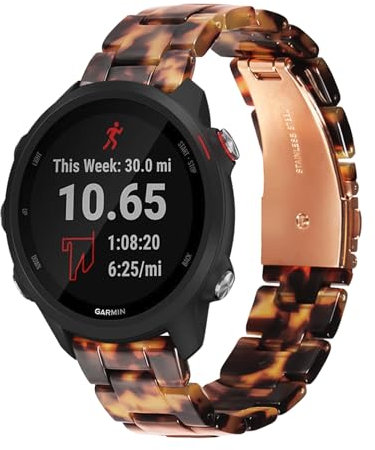 Bracelet en Résine pour Garmin Forerunner 55 Bracelet de Montre, avec Métal Plié Fermoir pour Femme Homme Réglable Colorée Bande de Rechange Compatible avec Garmin Forerunner 55 Sangle (1)