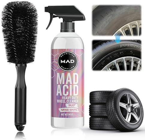 SilverChry Pulitore Cerchi Auto, Iron Remover 454ml + Spazzola Cerchi Auto, Decontaminante Auto Carrozzeria - Pulizia Cerchi Auto - Elimina Residui delle Pastiglie dei Freni e lo Sporco dei Cerchioni