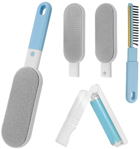 Selbstreinigende Fusselbürste, Doppelseitige Fusselentfernerbürste, Zweiseitige Fusselbürste, Fusselentferner for Staub und Fussel und Haare, mit Wiederverwendbarer Tierhaarentferner
