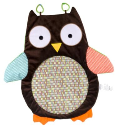 Eulen Krabbelmatte für Babys und Kinder, 1 Stück, Polyester | Bodenmatte fürs Wohnzimmer, Rutschfest, Form Eule, für Spiel und Ruhebereiche Zufällige Farbe