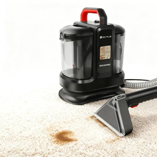Tragbarer Polster & Teppich Reiniger mit 400W Power - 13kPa Saugdruck, 1,2L Tank, für Auto, Couch, Matratze - Inkl. 2 Bürsten & Fleckenentferner Funktion