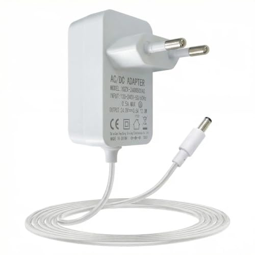 Adaptateur Universel 24V 0.5A,Chargeur DC 5.5 * 2.1mm de 1,2M, Transformateur 220V 24V, Sécurisé par Puce Intelligente, pour Diffuseur d’Huiles Essentielles,Routeurs, Haut-parleurs 
