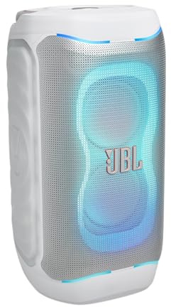 JBL PartyBox 130 tragbarer Partylautsprecher mit Klappgriff, Weiß | Bluetooth 5.3, Dynamischer Lichtshow, IPX4 spritzwassergeschützt, bis zu 15 Stunden, Legendärem JBL Sound