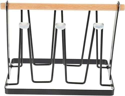 OIFAODAO Cup Holder, Mug Tree,Cup Storage Rack Bottle Drying Coffee Hanger Mugs Glasses Holder Organizer Beer Metal Stand(Black)
