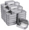 Tamicy Metal Rectangular Empty Hinged Tins - Pack of 40 Silver Mini Portable Box Containers Small Storage Kit & Home Organizer small tins with lids craft containers 3-1/2''X2-1/2''X4/5''