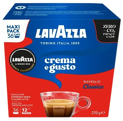 Lavazza A Modo Mio Espresso Crema E Gusto Coffee Capsules, 36-Count, Pack of 10 (360 capsules)