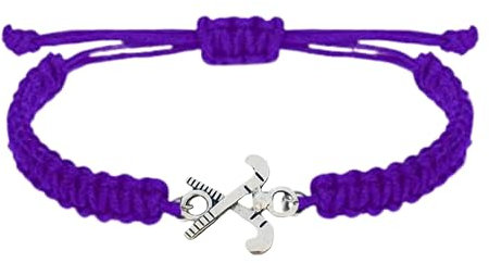 Sportybella Feldhockey-Charm-Armband, verstellbare Armbänder für Mädchen mit Feldhockeyschläger-Anhänger, Feldhockey-Schmuck, Geschenke für Feldhockeyspieler, Teams und Trainer. Freundschaftsarmband